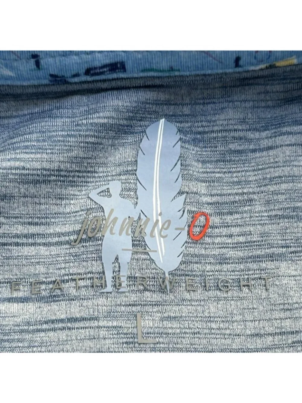 Johnnie-O Featherweight Polo Shirt Mens L Gulf Blue Air Mailed Golf Performance